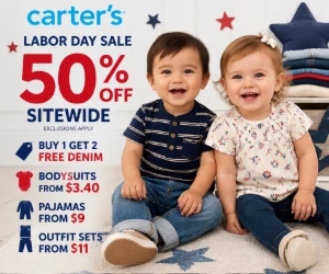 Carter’s Labor Day Sale: 50% Off Sitewide, Buy 1 Get 2 Free Denim, Bodysuits From $3.40 & More