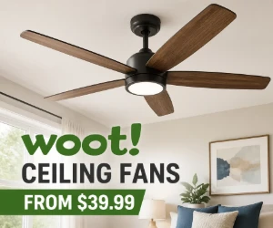 Ceiling Fans at Woot From $39.99 to Cool Down a Room Before Summer Ends