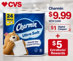 Charmin for $9.99 at CVS + $5 ExtraBucks Rewards