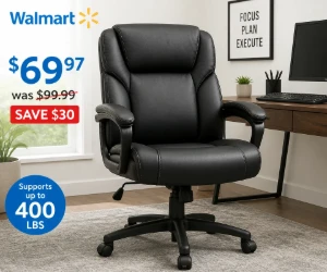 COOLHUT Big & Tall Office Chair for $69.97 at Walmart - Save $30
