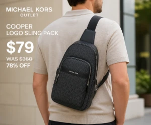 Cooper Logo Sling Pack for $79 at Michael Kors Outlet, 78% Off