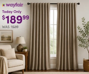 Cotton-Blend Room-Darkening Curtain Pair for $189.99 at Wayfair, Down From $520