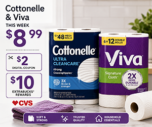 Cottonelle & Viva at CVS for $8.99 + $10 ExtraBucks Rewards