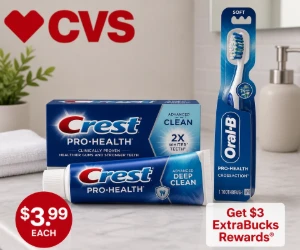 Crest & Oral-B for $3.99 at CVS + $3 ExtraBucks Rewards