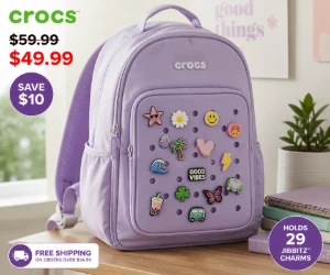 Crocs Nylon Backpack for $49.99 - Save $10 on a Bag That Holds 29 Jibbitz Charms
