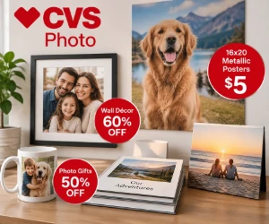 CVS Photo Deals: 16x20 Metallic Posters $5, Wall Décor 60% Off, Photo Gifts 50% Off & More
