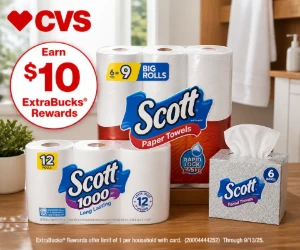 Earn $10 ExtraBucks on Scott Paper Products at CVS - Bigger Household Stock-Up Reward