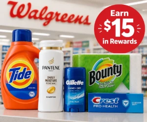 Earn $15 in Rewards on $45+ Select P&G Products at Walgreens