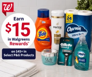 Earn $15 in Walgreens Rewards on $45+ in Select P&G Products