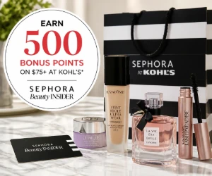 Earn 500 Bonus Sephora Beauty Insider Points on $75+ at Kohl’s