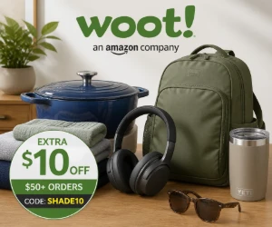 Extra $10 Off $50 in Woot’s Shop by Shade Event With a Promo Code