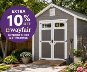 Extra 10% Off Wayfair Outdoor Sheds & Structures for a Backyard Storage Upgrade