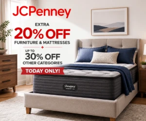 Extra 20% Off Furniture & Mattresses at JCPenney + Up to 30% Off Other Categories