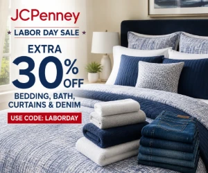 Extra 30% Off Bedding, Bath, Curtains & Denim at JCPenney for Labor Day