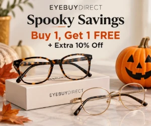 EyeBuyDirect Spooky Savings: Buy 1, Get 1 FREE + Extra 10% Off
