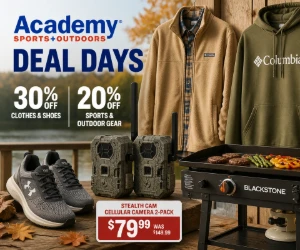 Fall Gear Gets Cheaper at Academy: 30% Off Clothes & Shoes, $79.99 Stealth Cam 2-Pack & More