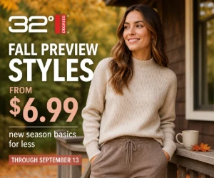 Fall Preview Styles From $6.99 at 32 Degrees - New Season Basics for Less