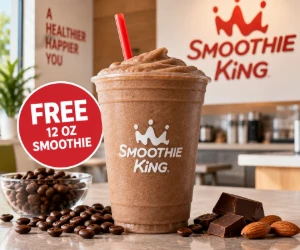 Free 12 oz Smoothie King Coffee Protein Smoothie Today & Tomorrow