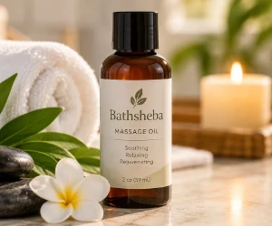 Free 2 oz Bathsheba Massage Oil Bottle by Mail