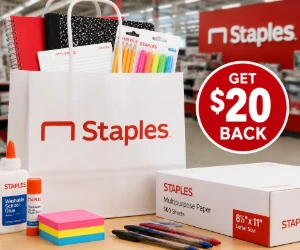 Free $20 to Spend at Staples for New TopCashback Members