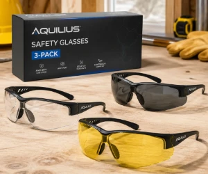 Free 3-Pack of Aqulius Safety Glasses