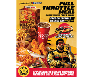 Free Bubba Wallace Diecast Car With Hardee’s Full Throttle Meal