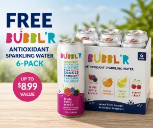 Free BUBBL’R Antioxidant Sparkling Water 6-Pack