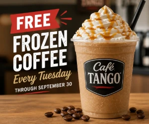 Free Café Tango Frozen Coffee Every Tuesday