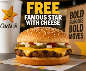 Free Carl’s Jr. Famous Star with Cheese Today