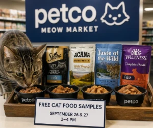 Free Cat Food Samples at Petco Meow Market on September 26 & 27