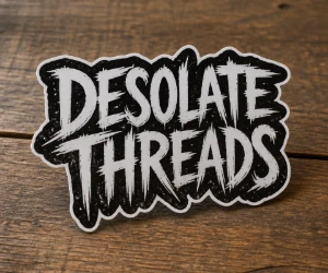 Free Desolate Threads Die-Cut Sticker