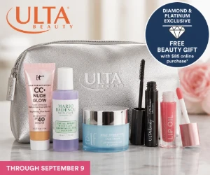 Free Diamond & Platinum Beauty Gift With $85 Online Purchase at Ulta Beauty