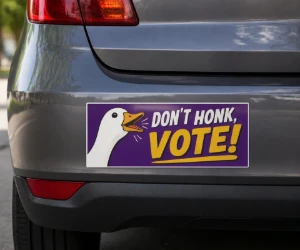 Free “Don’t Honk, Vote!” Bumper Sticker