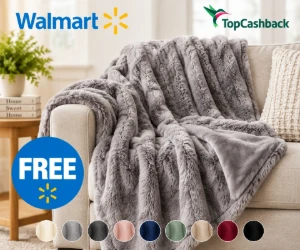 Free Faux Fur Throw Blanket at Walmart for New TopCashback Members