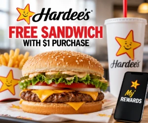 Free Hardee’s Sandwich With $1 Purchase