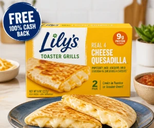 Free Lily’s Toaster Grills 4-Cheese Quesadilla