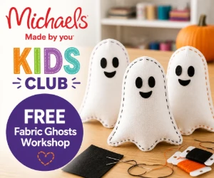 Free Michaels Kids Club Fabric Ghosts Workshop