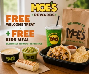 Free Moe Rewards Welcome Treat + Weekly Kids Meal Through September