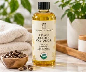 Free Queen of the Thrones Organic Golden Castor Oil Bottle