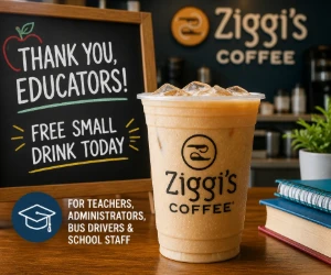 Free Small Drink at Ziggi’s Coffee for Educators Today