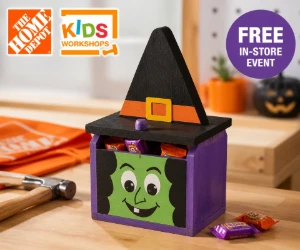 Free Witch Candy Box at The Home Depot Kids Workshop