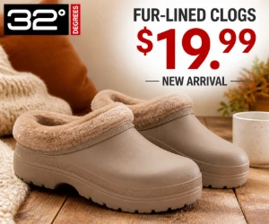 Fur-Lined Clogs for $19.99 at 32 Degrees - Cozy New Arrival for Fall