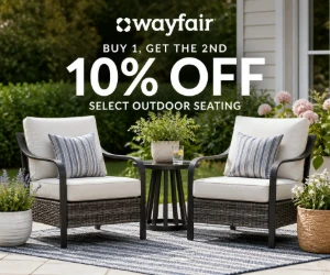 Furnish the Patio for Less: Buy 1, Get the 2nd Outdoor Seat 10% Off at Wayfair