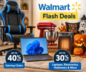 Gaming Chairs Up to 40% Off, Laptops & Halloween Up to 30% Off & More - Walmart Flash Deals