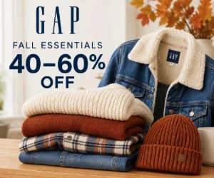 Gap Fall Essentials 40–60% Off, No Code Needed