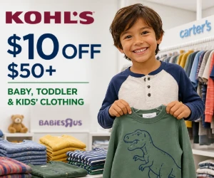 Get $10 Off $50+ Baby, Toddler & Kids’ Clothing at Kohl’s
