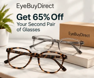 Get 65% Off Your Second Pair of Glasses With Code at EyeBuyDirect