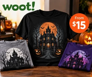 Ghostly Mansion Halloween Graphic Tees From Just $15 at Woot