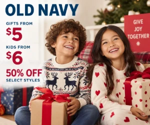 Gifts From $5, Kids From $6, 50% Off Giftober Styles & More - Old Navy Deals
