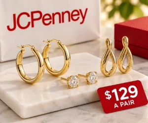 Gold Earrings for $129 a Pair at JCPenney